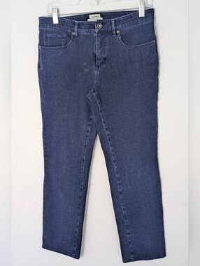 L.L. Bean Jeans Womens Sz 8P Blue Classic Fit Straight Cotton Blend 27" Inseam